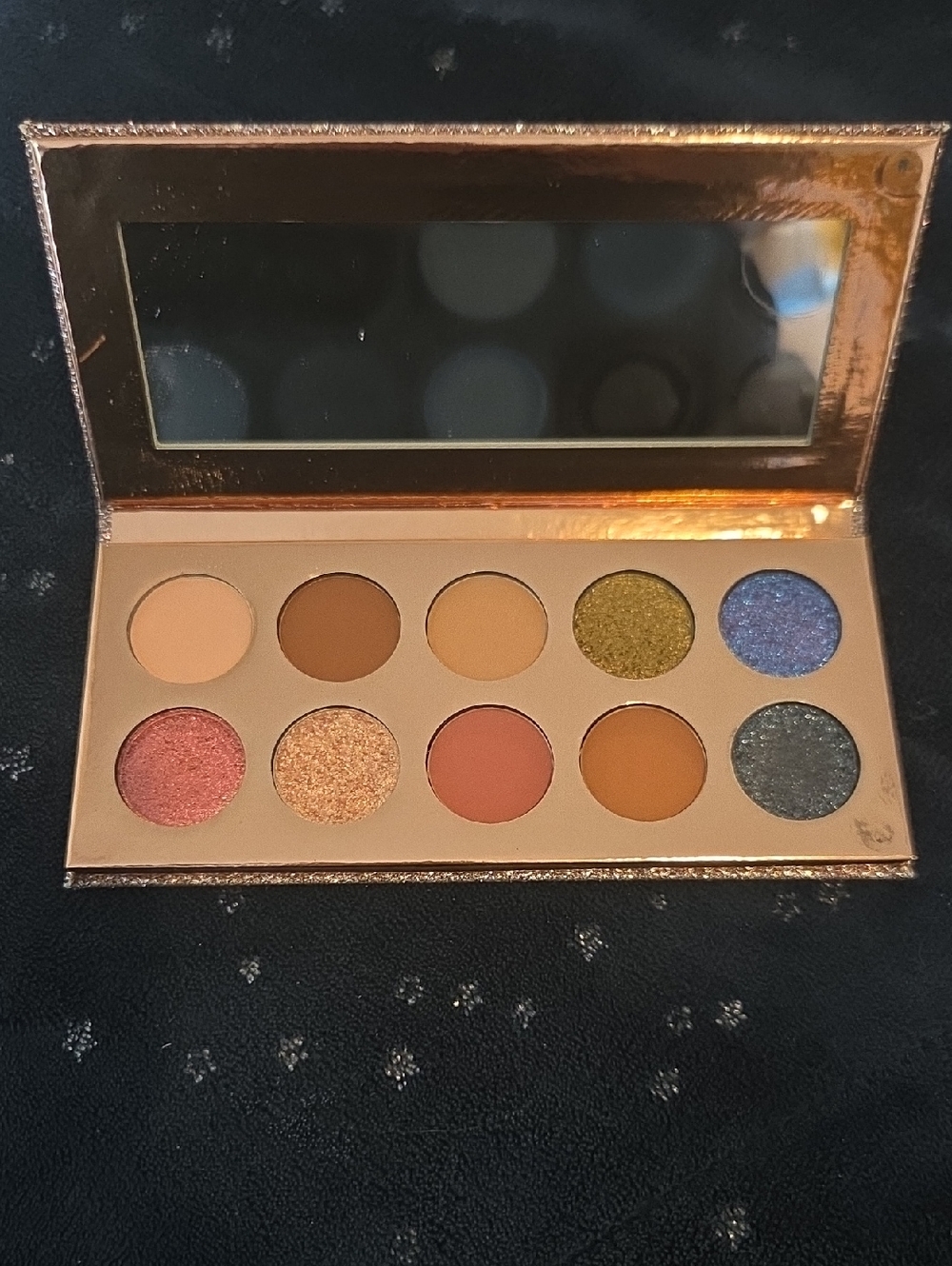Dose of Colors 10-Shade Eyeshadow Palette — Peach, Terracotta, Gold & Blue